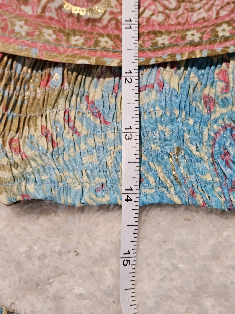 NEW Bohemian Wide Leg Pants Crop Top Set Size OS Blue Summer Feminine Paisley - Picture 8 of 11